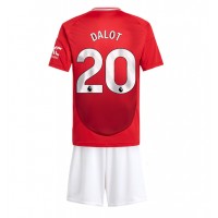 Manchester United Diogo Dalot #20 Domáci Detský futbalový dres 2024-25 Krátky Rukáv (+ trenírky)